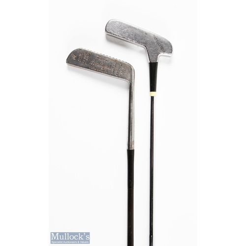 531 - 2x Unusual Putters to incl Ben Sayers Benny putter with coated metal steel shaft, with very slim lon... 