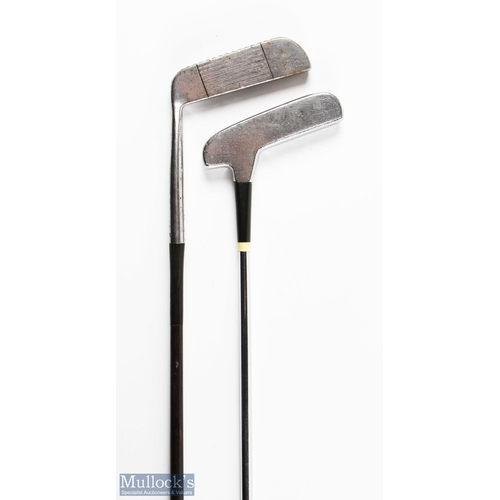 531 - 2x Unusual Putters to incl Ben Sayers Benny putter with coated metal steel shaft, with very slim lon... 