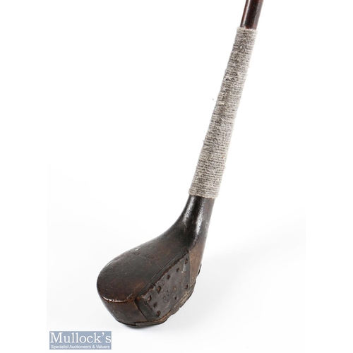 566 - R Forgan St Andrews POWF transitional scare neck brassie with full brass wrap over sole plate and le... 