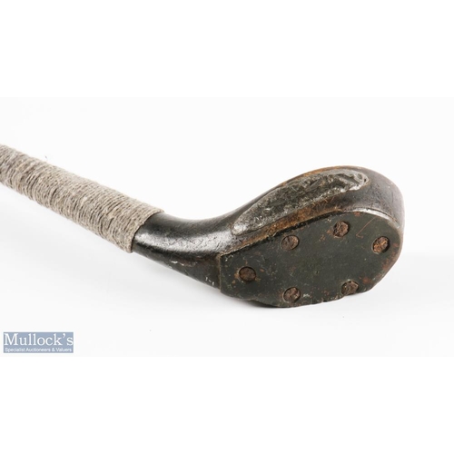 566 - R Forgan St Andrews POWF transitional scare neck brassie with full brass wrap over sole plate and le... 