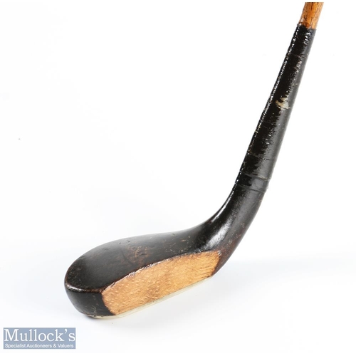 569 - Robert Forgan POWF St Andrews scare neck longnose putter in dark stained beechwood faintly marked to... 