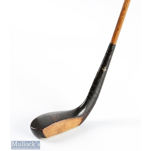 569 - Robert Forgan POWF St Andrews scare neck longnose putter in dark stained beechwood faintly marked to... 