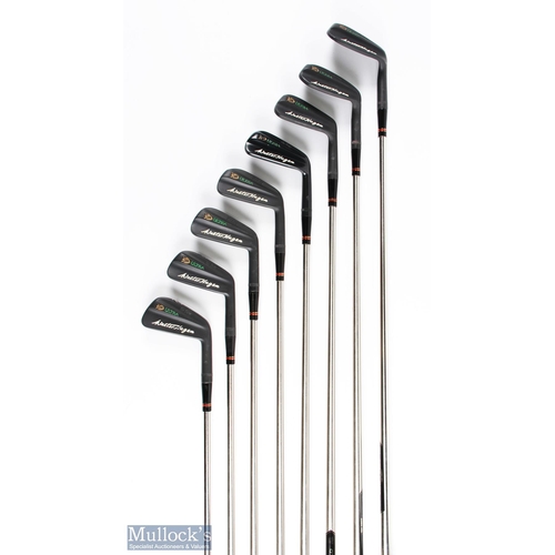 580 - Scarce Walter Hagen 'The Haig' Ultra No19MO Golf Irons in black finish inc' 2-9 iron, True Temper Bl... 