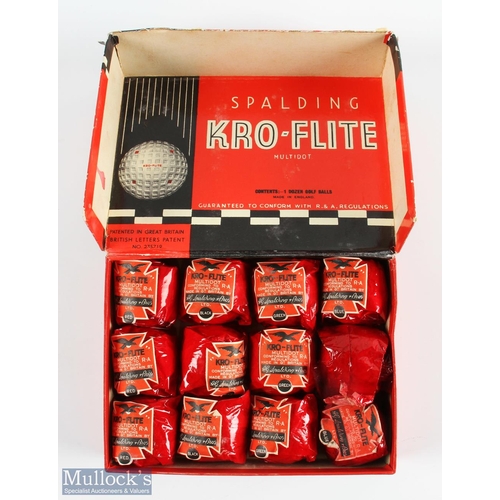 599 - Spalding Kro-Flite Multidot square dimple golf balls (12) with full wrappers (one opened), c/w origi... 