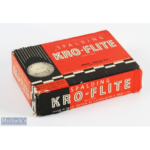 599 - Spalding Kro-Flite Multidot square dimple golf balls (12) with full wrappers (one opened), c/w origi... 