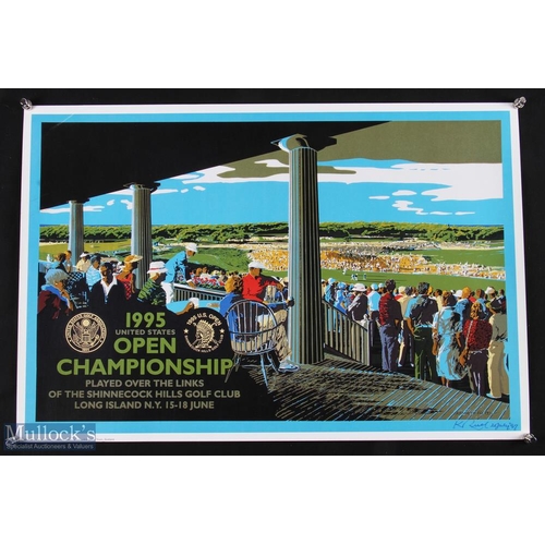 616 - 1995 US Open Championship Golf Poster signed by Artist Ken Reed. Long Island 15th-18th June 1995 pub... 