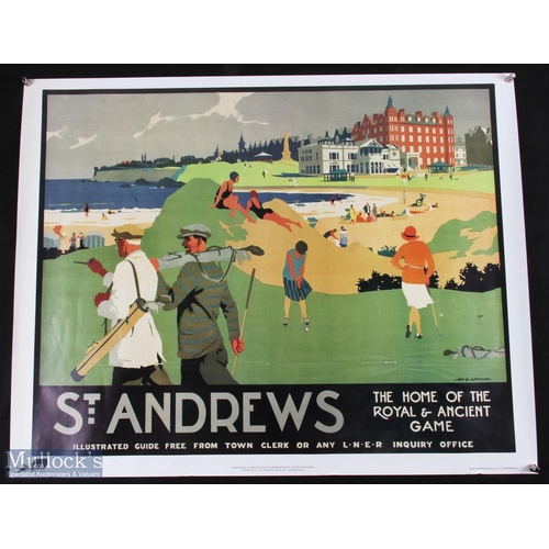 618 - 2x National Railway Museum Travel St Andrews Golf posters - reproduced posters, ready to frame - siz... 