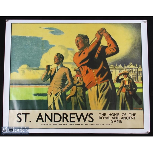 618 - 2x National Railway Museum Travel St Andrews Golf posters - reproduced posters, ready to frame - siz... 