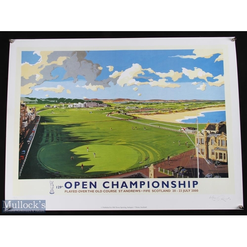 620 - 2000 129th Open Championship Golf Poster by Artist Ken Reed, limited edition No 132 of 500, St Andre... 