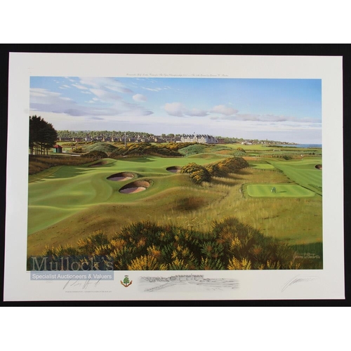 622 - Padraig Harrington and Graeme Baxter signed Golf Limited Edition Print features Carnoustie Golf Link... 