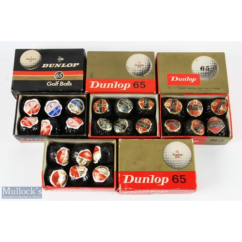 645 - 24x Dunlop 65 wrapped golf balls - in 4x various size makers original retail boxes of 6's a mixed se... 