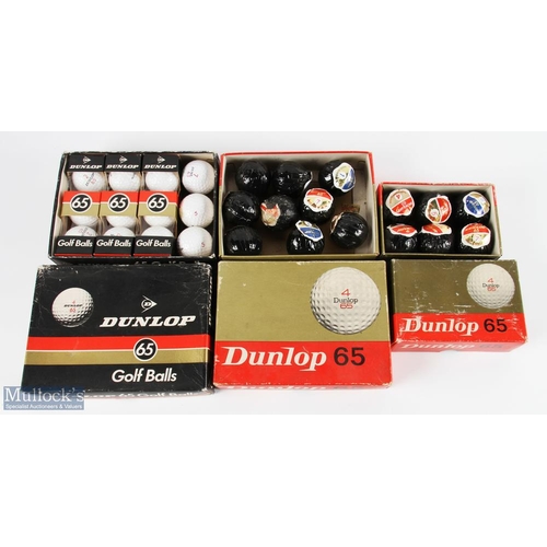 647 - 30x Dunlop 65 wrapped golf balls - in 3x various size makers in original retail boxes