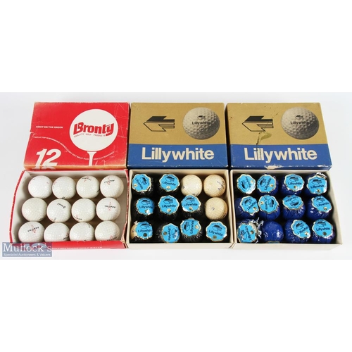 648 - 36 Lillywhite and Bronty golf balls most of the Lillywhite ball are wrapped all the Bronty ball are ... 