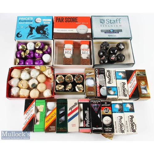 650 - 84x Golf Ball Collection a mixed lot of part filled boxes with some wrapped, with noted makers of Pe... 