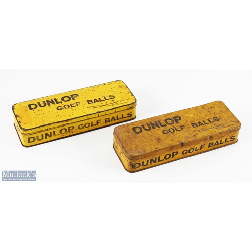 652 - 2x Early Dunlop Golf Ball Advertising Tin Boxes for 12 balls, the Dunlop Rubber Co Birmingham, with ... 