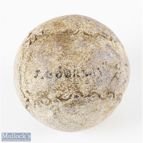 654 - Replica Feather Golf Ball W Gourlay, ready for display - made of resin