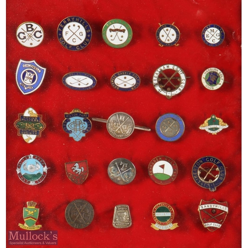 66 - Collection of 25x early and some rare Golf Club Enamel Members Pin Badges incl Overseas - mostly Sco... 