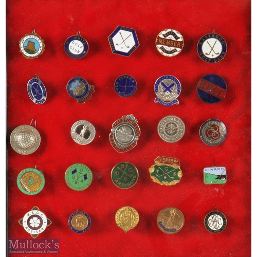 69 - Collection of 25x Early Uk and European Golf Club Enamel Members Lapel Badges - Gourock, White Lodge... 