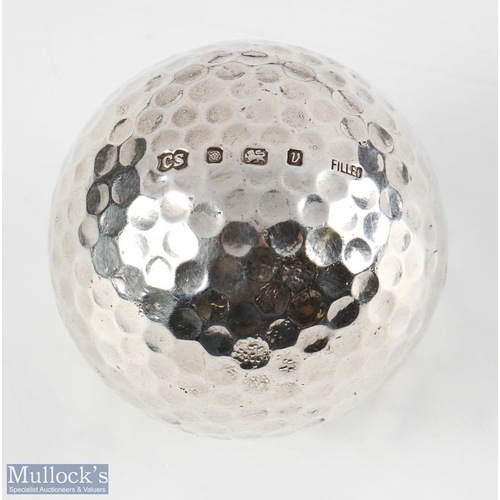 690 - Unusual Hallmarked Silver Golf Ball with filled centre by Chantry Silversmiths, hallmarked Sheffield... 