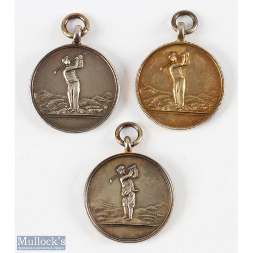 695 - 1950s News of The World Silver Gilt Medals (3) for 1953, 1955 and 1956, each having period golfer de... 