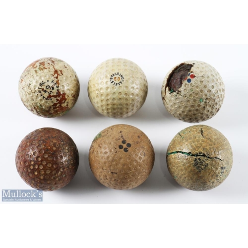 133 - Collection of early Spalding Bramble and Recessed Golf Balls (6) - Spalding Wizard Bramble (cracked)... 