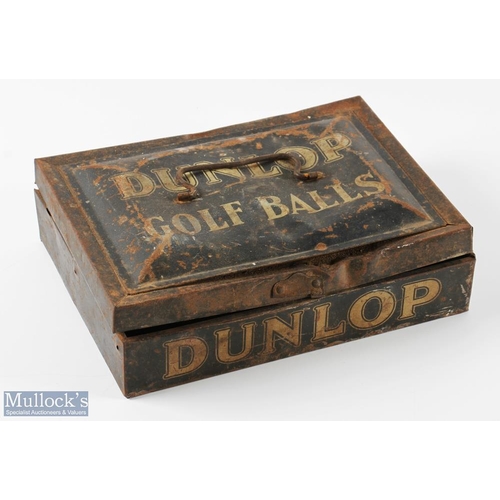 137 - Rare and large Dunlop Golf Ball Tin Box - c/w hinged lid to reveal the early Dunlop Character figure... 