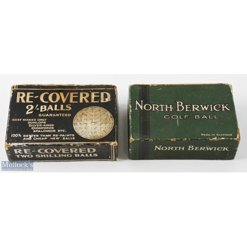 140 - 2x Early and Interesting Golf Ball Boxes - North Berwick Golf Ball Made in Scotland green golf ball ... 