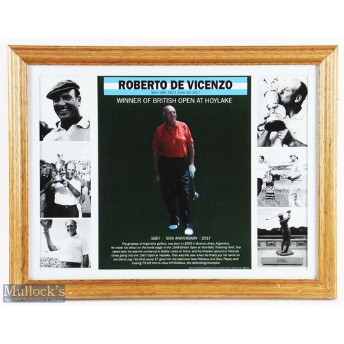 159a - Roberto De Vincenzo - 1967 Open Golf Championship Display collage of Roberto celebrating the 50th An... 