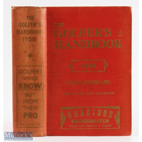 323 - 1950 The Golfer's Handbook 47th ed publ'd Edinburgh - Price 20/- in the original red and gilt cloth ... 