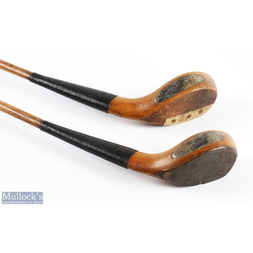 419 - Fine Matching pair Charles Ramage Brighton & Hove Golf Club Golden beech wood scare head Bulger Wood... 