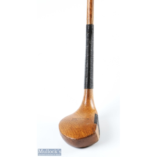 421 - Fine (William) McFarlane Fereneze Golf Club Scare Neck Golden Persimmon Driver c1907 - with central ... 