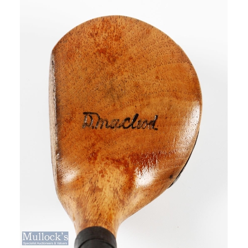 425 - Fine D Macleod Golden Persimmon Socket Head Driver - with horn sole insert and full length period le... 