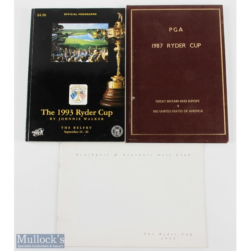 439a - Collection of Ryder Cup Programmes from 1987 signed (3) Rare 1987 VIP Official PGA Ryder Cup signed ... 