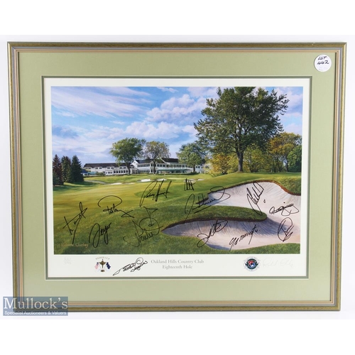 442 - 2004 Official Ryder Cup European Team Signed ltd ed colour print by Richard Chorley - titled Oakland... 