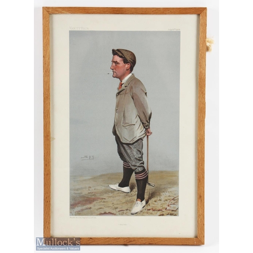 446a - Original Vanity Fair Coloured Golfing Lithograph titled Hoylake (Harold Hilton) by Spy publ'd July 1... 