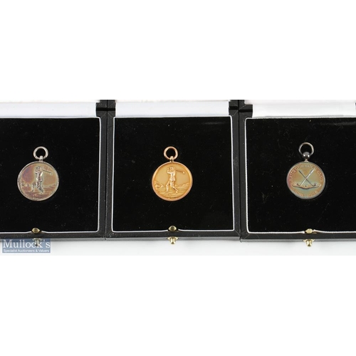 457 - Rangoon Golf Club Medal Selection (3) 1912 Rangoon Golf Club 'Calcutta Medal' 9ct Gold Medal golfing... 