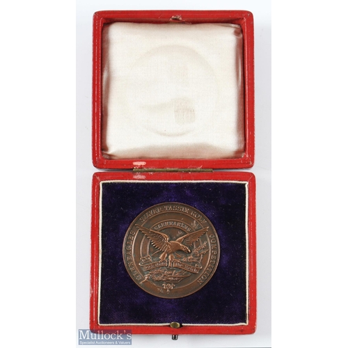 460 - Gleneagles Silver Tassie Golf Competition bronze medal the obverse with embossed Eagle, blank to the... 