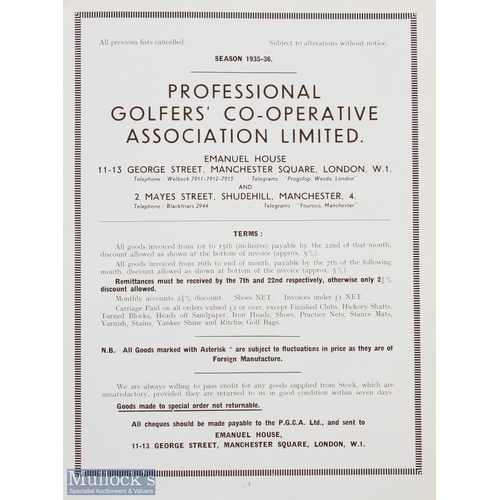 464 - 1935/36 Professional Golfers' Co-Operative Association Hard Back Catalogue - original blue and gilt ... 