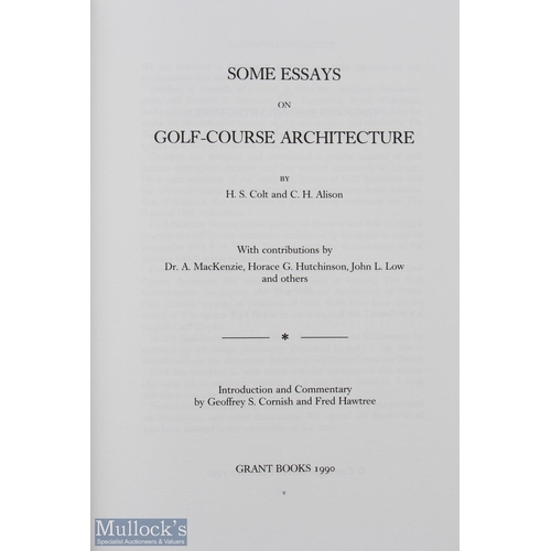 481 - Colt, H S & Alison, C H - signed 'Some Essays on Golf Course Architecture' reprint of the 1st ed 192... 