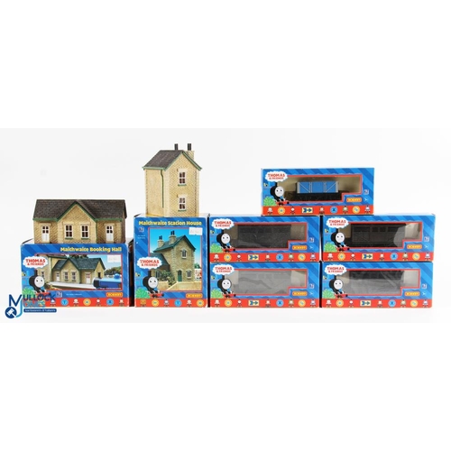 61 - Hornby OO Gauge Thomas and Friends boxed Items (7) - 4x R9203 cattle wagons, R9235 7 plank wagon, Ma... 