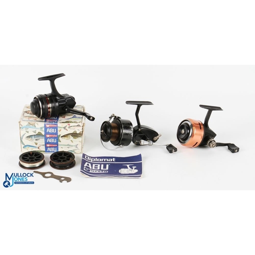 Mitchell 300 fixed spool spinning reel good bail, on/off check, runs well;  Abu Diplomat 602 closed f