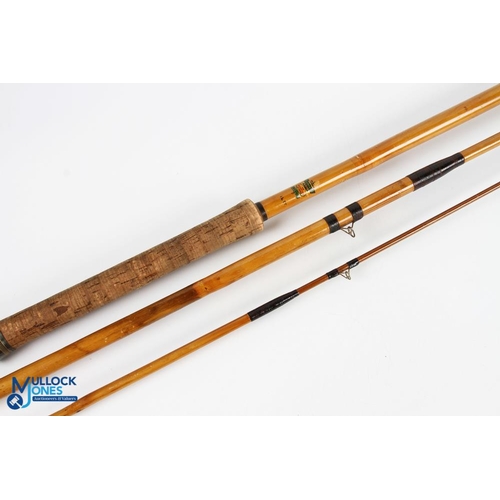 164 - John MacPhearson & Son Sporting Stores, Inverness, course rod 15ft 3pc whole cane with a spliced gre... 