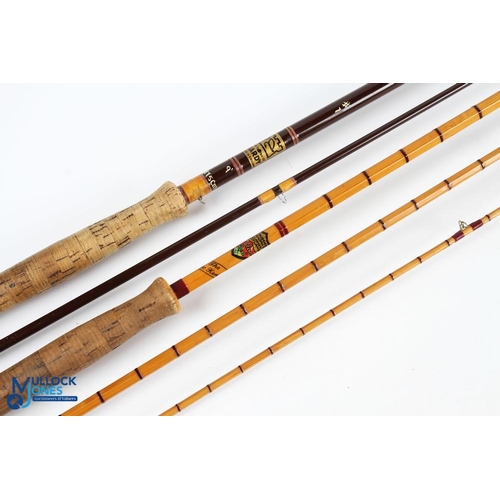 181 - Hardy Alnwick hollow glass fibalite trout fly rod - 9ft 2pc line 7#, alloy uplocking reel seat, line... 