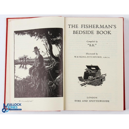 214 - 1946 BB The Fisherman's Bedside Book Eyre & Spottiswoode, red leather bound - has wear to spine - pa... 