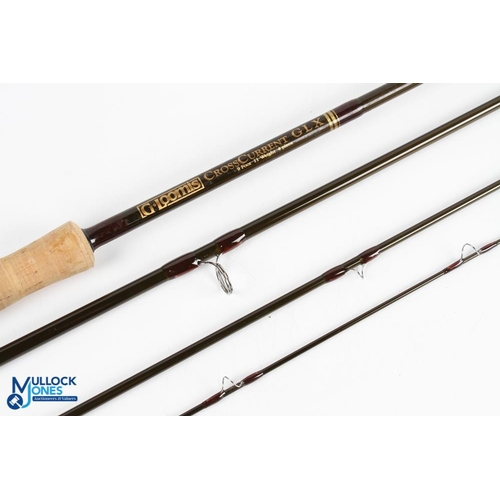 42 - G Loomis USA Cross Current GLX carbon fly rod 9ft 4pc line 11#, double uplocking reel seat with carb... 