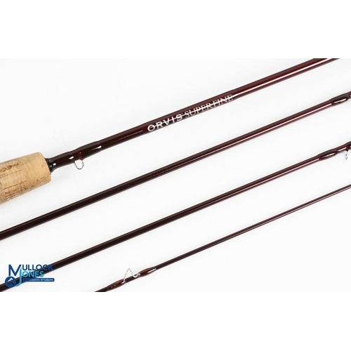 49 - Orvis USA Superfine Full Flex brook carbon fly rod, WT 2 1/8oz, alloy uplocking reel seat with burr ... 