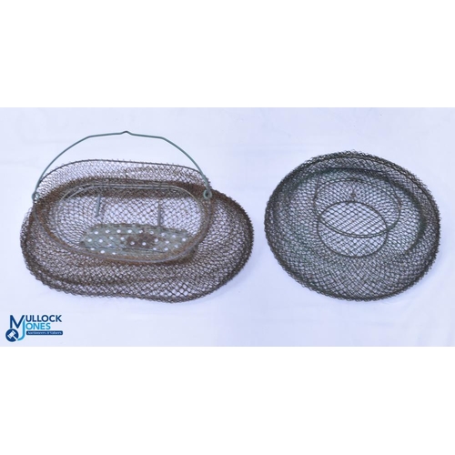 1113 - 2 French Wire Fishing Baskets/Keep nets, one is made by Maillinox France