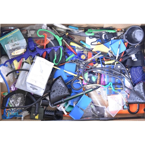 1182 - Coarse Fishing Accessories, a mixed lot with noted items of reel bags, floats, rod rests, bait tins,... 