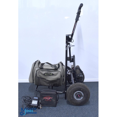 545 - PowaWalker Electric Powered Fishing Trolley, with its battery and charger and instructions, in a goo... 