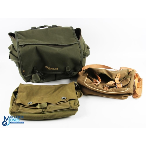 1173 - Wychwood Green Fishing Bag/Rucksack - with multi pockets, with a canvas and leather fishing bag and ... 